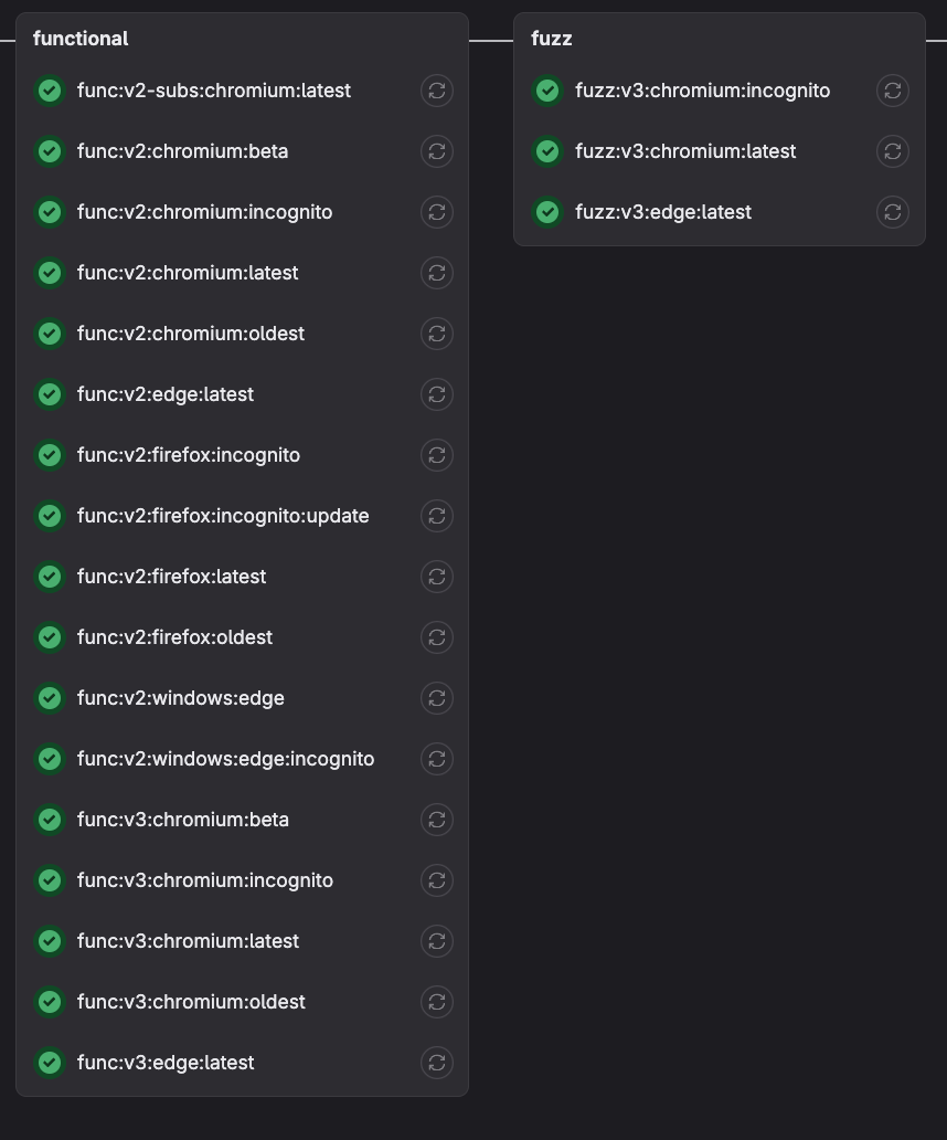 A sample fuzz test execution run